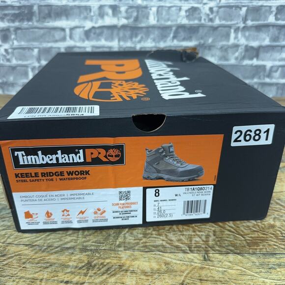 Timberland Keele Ridge Steel Toe Waterproof Brown TB1A1Q80214 Mens Size 8 New